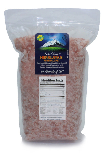 IndusClassic® 10 lbs Authentic Pure Natural Halall Unprocessed Himalayan Edible Pink Cooking Coarse Grain Salt 3mm to 6mm