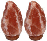 IndusClassic® LN-01 Set Of 2 Natural Himalayan Crystal Rock Salt Lamp Ionizer Air Purifier 2~4 lbs With Dimmable Control