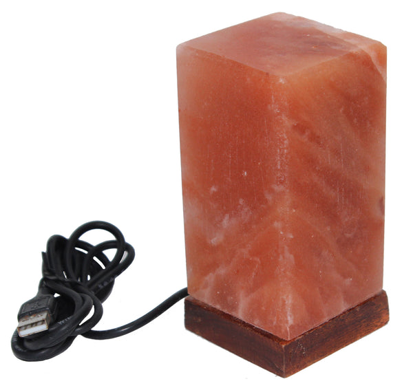 IndusClassic LNU-03 Rectangular Himalayan Crystal Rock Salt Lamp Ionizer Air Purifier USB Salt Lamp