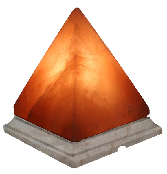 Indusclassic® LGM-01 Pyramid Himalayan Crystal Rock Salt Lamp Ionizer Air Purifier With Marble Base And Dimmable Control