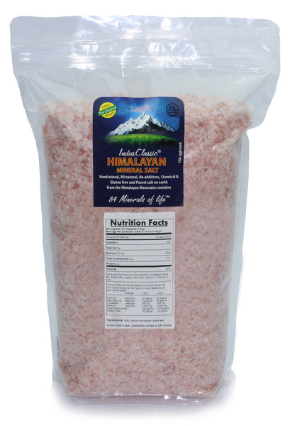 IndusClassic® 10 lbs Authentic Pure Natural Halall Unprocessed Himalayan Edible Pink Cooking Medium Grain Salt 1mm to 3mm