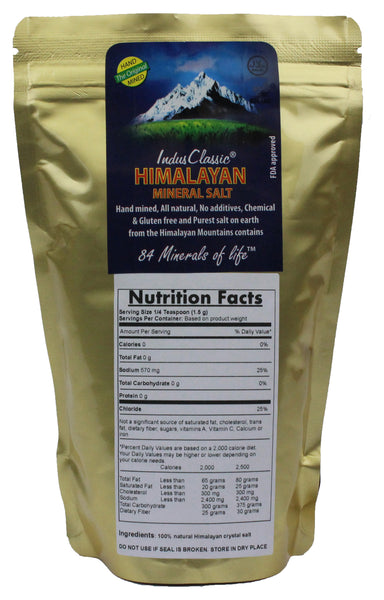 IndusClassic® 1 lbs Authentic Pure Natural Halall Unprocessed Himalayan Edible Pink Cooking Medium Grain Salt 1mm to 3mm
