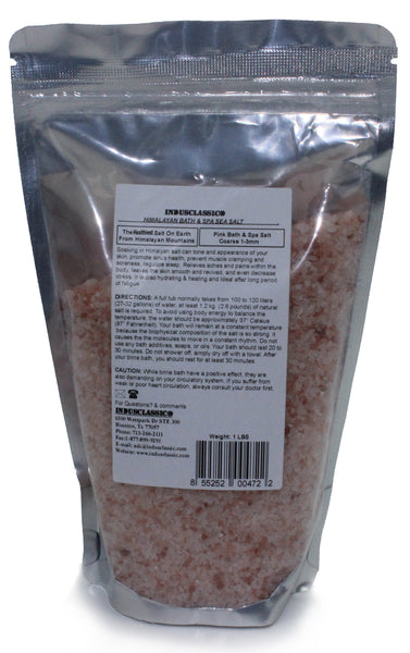Indusclassic® Pure Original Himalayan Pink Crystal Bath & Spa Sea Salt - 1 lbs Medium Grain 1~3mm