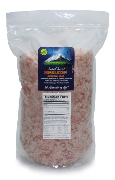 IndusClassic® 20 lbs Authentic Pure Natural Halall Unprocessed Himalayan Edible Pink Cooking Coarse Grain Salt 3mm to 6mm