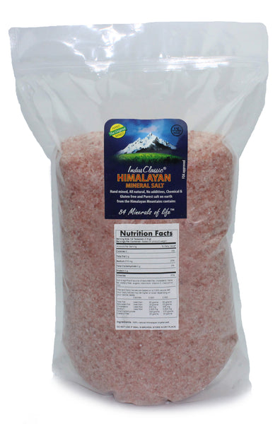 IndusClassic® 20 lbs Authentic Pure Natural Halall Unprocessed Himalayan Edible Pink Cooking Medium Grain Salt 1mm to 3mm