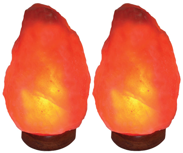 IndusClassic® LN-01 Set Of 2 Natural Himalayan Crystal Rock Salt Lamp Ionizer Air Purifier 2~4 lbs With Dimmable Control