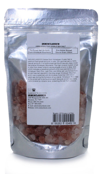IndusClassic® 4.5 OZ Authentic Pure Natural Halall Unprocessed Himalayan Edible Pink Cooking Coarse Grain Salt 3mm to 6mm