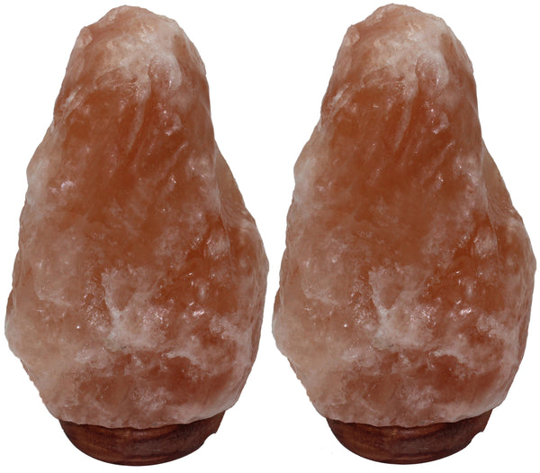 IndusClassic® LN-02 Set of 2 Natural Himalayan Crystal Rock Salt Lamp Ionizer Air Purifier 4~7 lbs With Dimmable Control