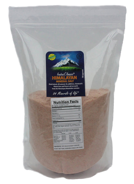 IndusClassic® 5 lbs Authentic Pure Natural Halall Unprocessed Himalayan Edible Pink Cooking Fine Grain Salt ( 0.5mm to 1mm )