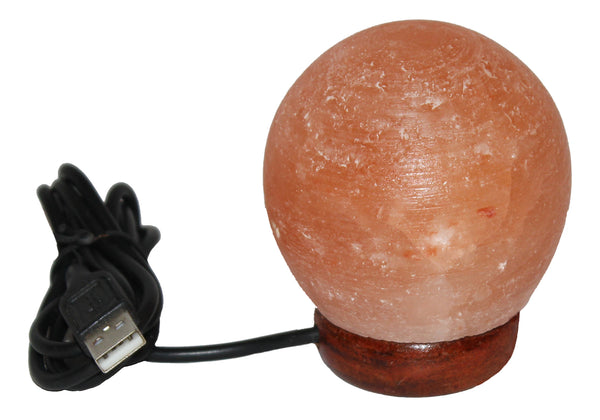 IndusClassic LNU-05 Globe Himalayan Crystal Rock Salt Lamp Ionizer Air Purifier USB Salt Lamp