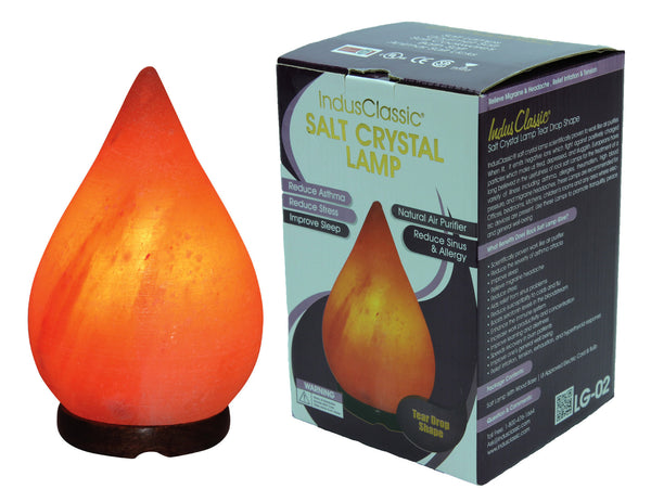 IndusClassic® LG-02 Tear Drop Himalayan Crystal Rock Salt Lamp Ionizer Air Purifier With Dimmable Control