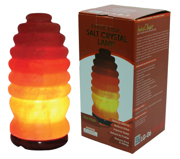 IndusClassic® LG-06 Pine Shape Himalayan Crystal Rock Salt Lamp Ionizer Air Purifier With Dimmable Control