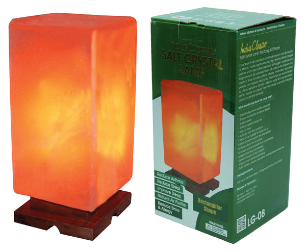 Indusclassic® LG-08 Rectangular Himalayan Crystal Rock Salt Lamp Ionizer Air Purifier With Dimmable control