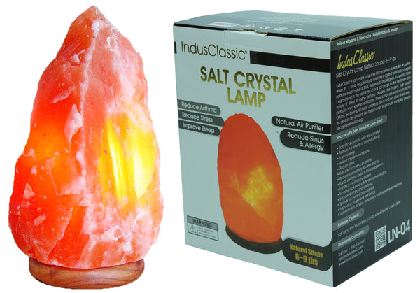 IndusClassic® LN-04 Natural Himalayan Crystal Rock Salt Lamp Ionizer Air Purifier  6~9 lbs With Dimmable Control