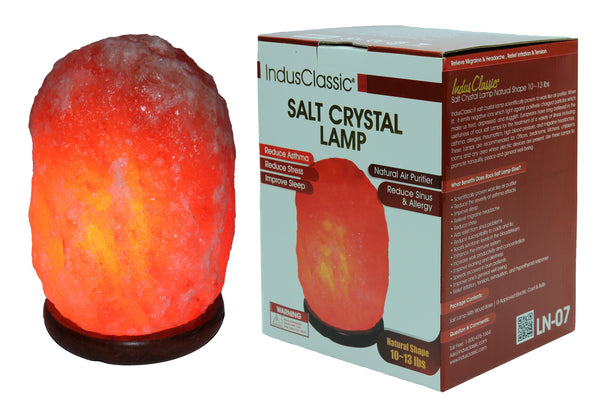 IndusClassic® LN-07 Natural Himalayan Crystal Rock Salt Lamp Ionizer Air Purifier 10~13 lbs With Dimmable Control